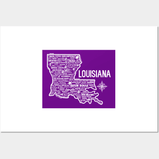 Louisiana Map Posters and Art